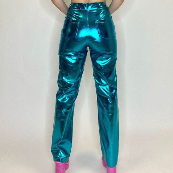 Amy Lynn Blue Metallic Lupe Pants - Picture 7 of 14